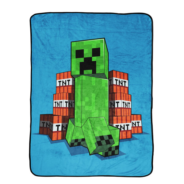 Microsoft Minecraft 'Creeper TNT' 130 x 150cm Silk Touch Throw Blanket